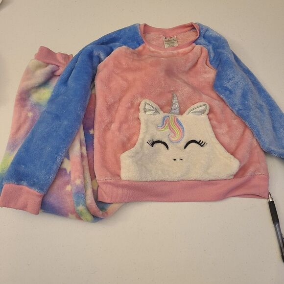 MEMBER'S MARK Pajamas Plush Fleece Unicorn size 7/8 PLUS Matching 18" Do… - Picture 8 of 13